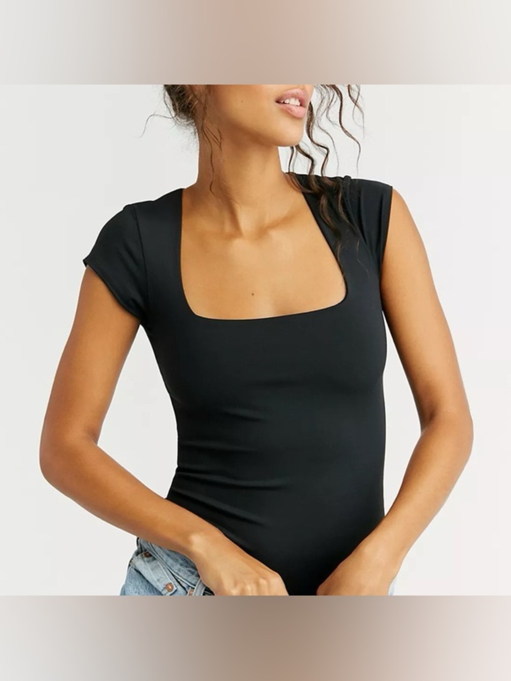Free People Fair and Square Neck Duo Bodysuit
